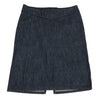 Issey Miyake Japan. Zucca Embroidery Switched Indigo Denim Skirt