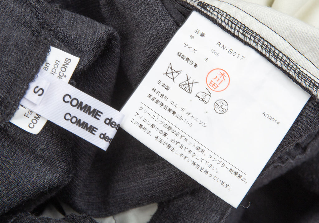 COMME des GARCONS COMME des GARCONS JAPAN. Charcoal Color Wool Rib Knit Skirt