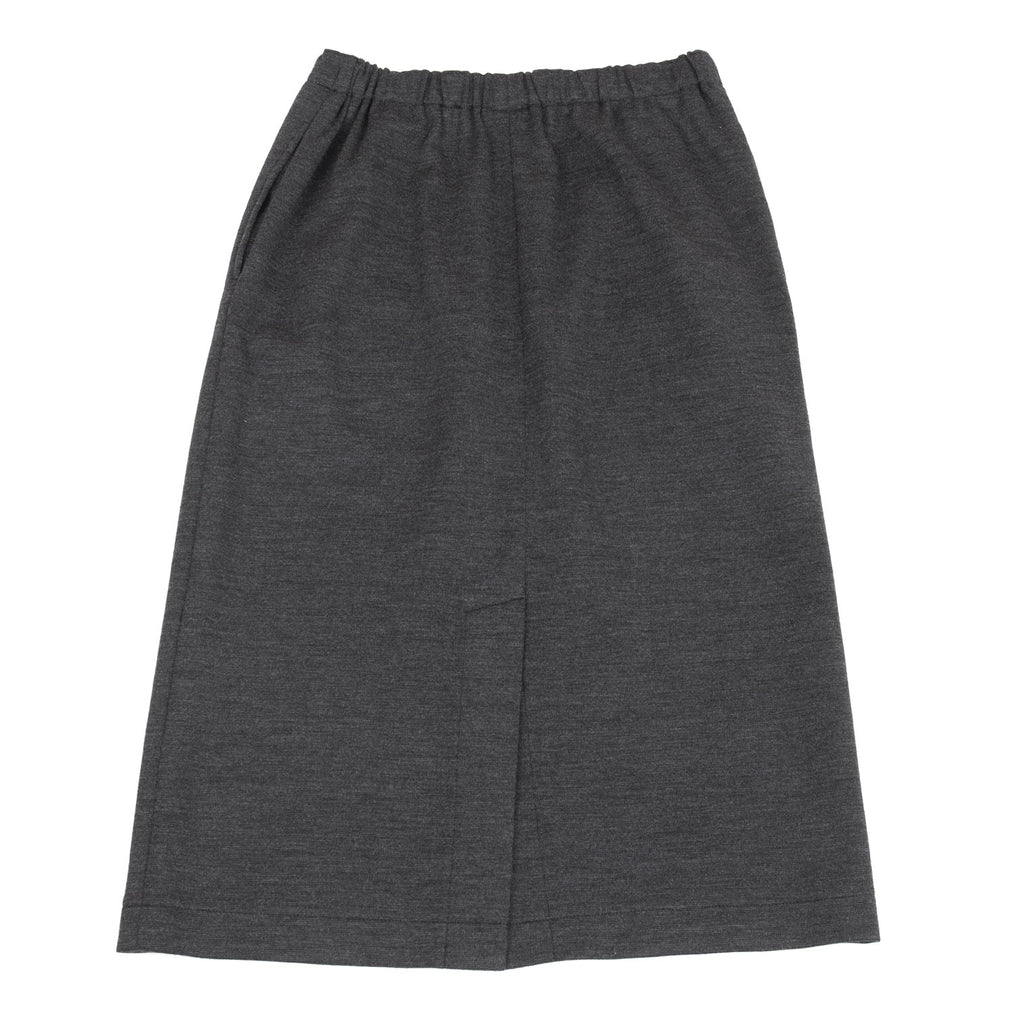 COMME des GARCONS COMME des GARCONS JAPAN. Charcoal Color Wool Rib Knit Skirt