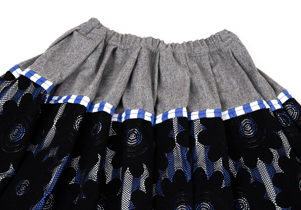 COMME des GARCONS COMME des GARCONS JAPAN. Black, Grey Floral Lace Switching Skirt