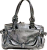 Chloe Paris. Black Distressed Enameled Leather Shoulderbag/Handbag w/Lock
