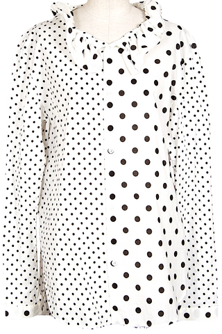COMME des GARCONS Japan. Black, White Cotton Ribbon Print Skirt