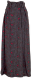 Yohji Yamamoto. TAKESHI KOSAKA by Y's Pink Label. Charcoal,Black,Red Printed Half Wrap Skirt