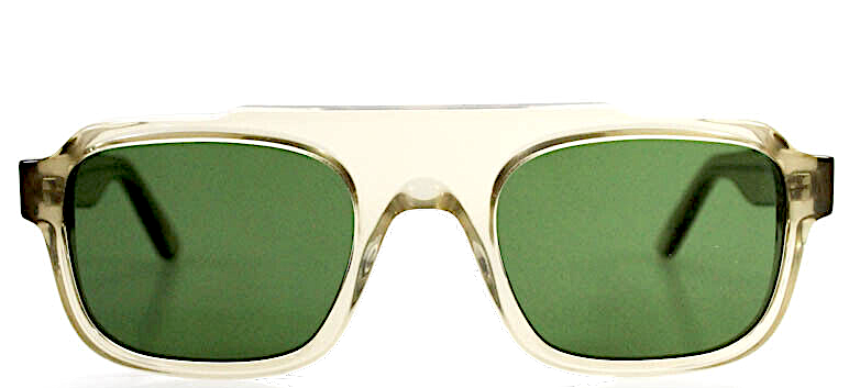 Thierry Lasry Paris. NEW. NWOT. Square Fatality Clear Translucent Acetate Sunglasses Green Lenses