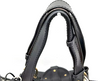 CHLOE PARIS. Black Leather Shoulder Bag / Tote Bag Handbag With Horse & Horseshoe Charms