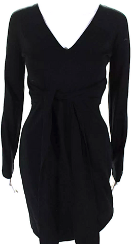 Helmut Lang NY. Black Wool Turtleneck Sleeveless Bodycon Dress