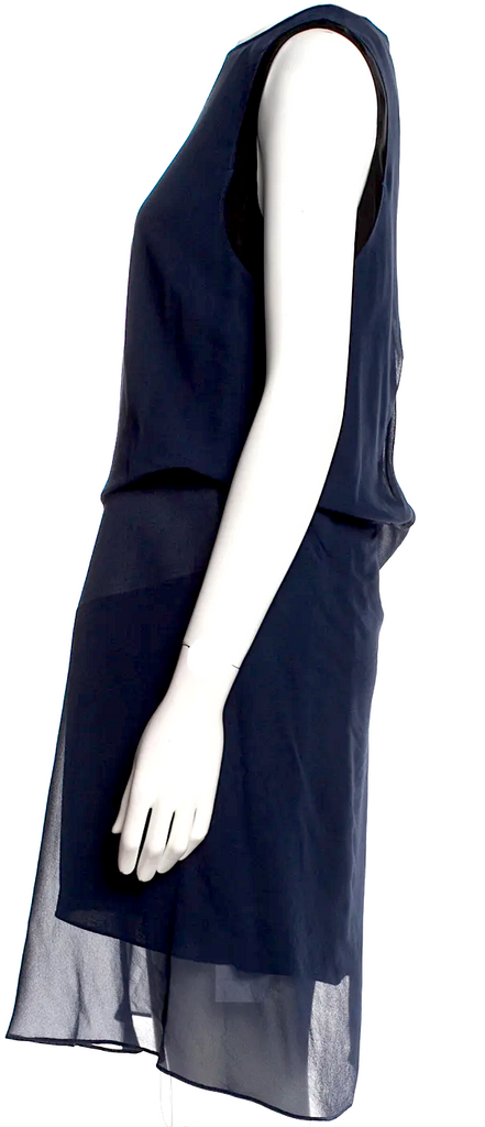 Acne Studios Sweden. Midnite Blue Silk Knee-Length Dress