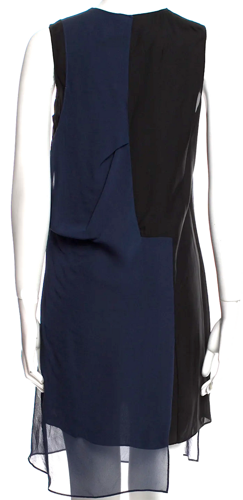 Acne Studios Sweden. Midnite Blue Silk Knee-Length Dress