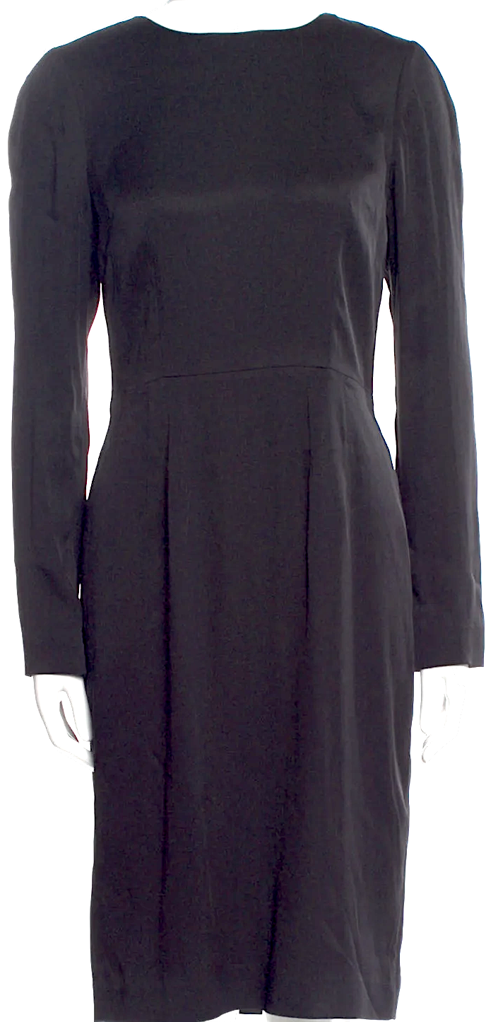 Acne Studios Sweden. Black Silk Long Sleeve Dress