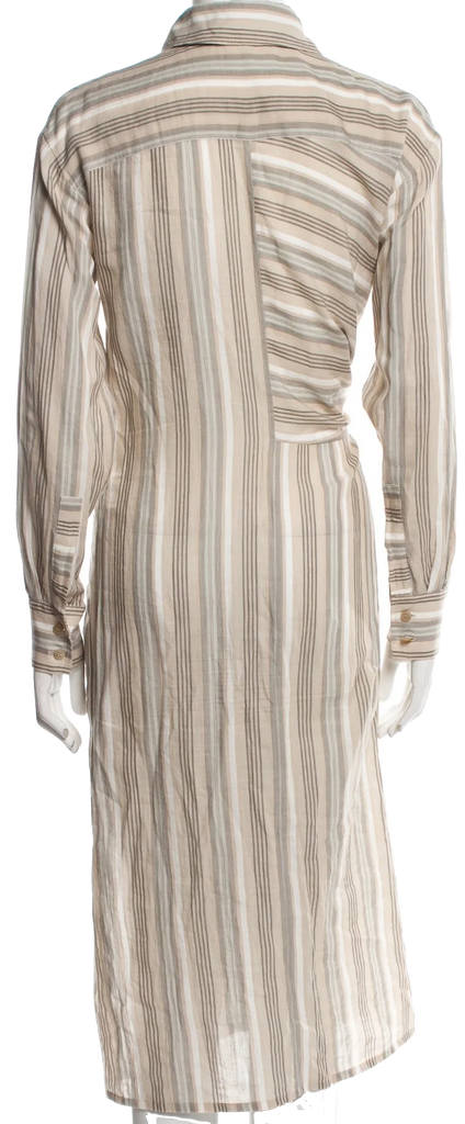 ACNE STUDIOS Sweden. Striped Cotton Tye Shirt Dress