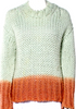 Acne Studios Sweden. Ombre Dyed Light Blue Wool/Alpaca Blend Striped Crew Neck Sweater