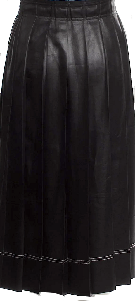 Acne Studios Sweden. Black Triacetate Blend Pleated Accents Knee-Length Skirt