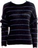 Acne Studios Sweden. Black/Blue Nylon/Wool/Mohair Striped Sweater