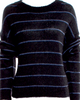Acne Studios Sweden. Black/Blue Nylon/Wool/Mohair Striped Sweater