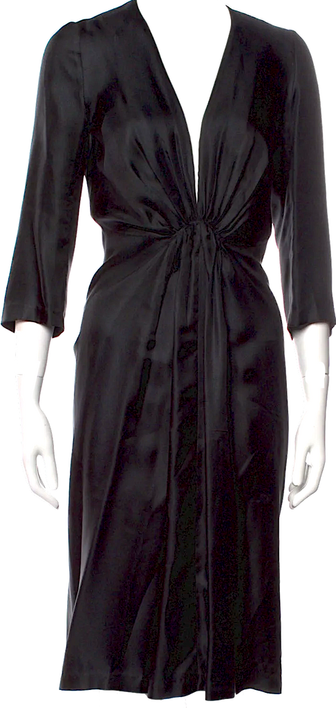 A DÉTACHER NY. Black Silk Knee-Length Dress