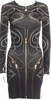 Alexander McQueen UK. (Sarah Burton Designer) Black Bodycon Printed Cotton/Elastane Blend Mini Dress