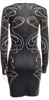 Alexander McQueen UK. (Sarah Burton Designer) Black Bodycon Printed Cotton/Elastane Blend Mini Dress