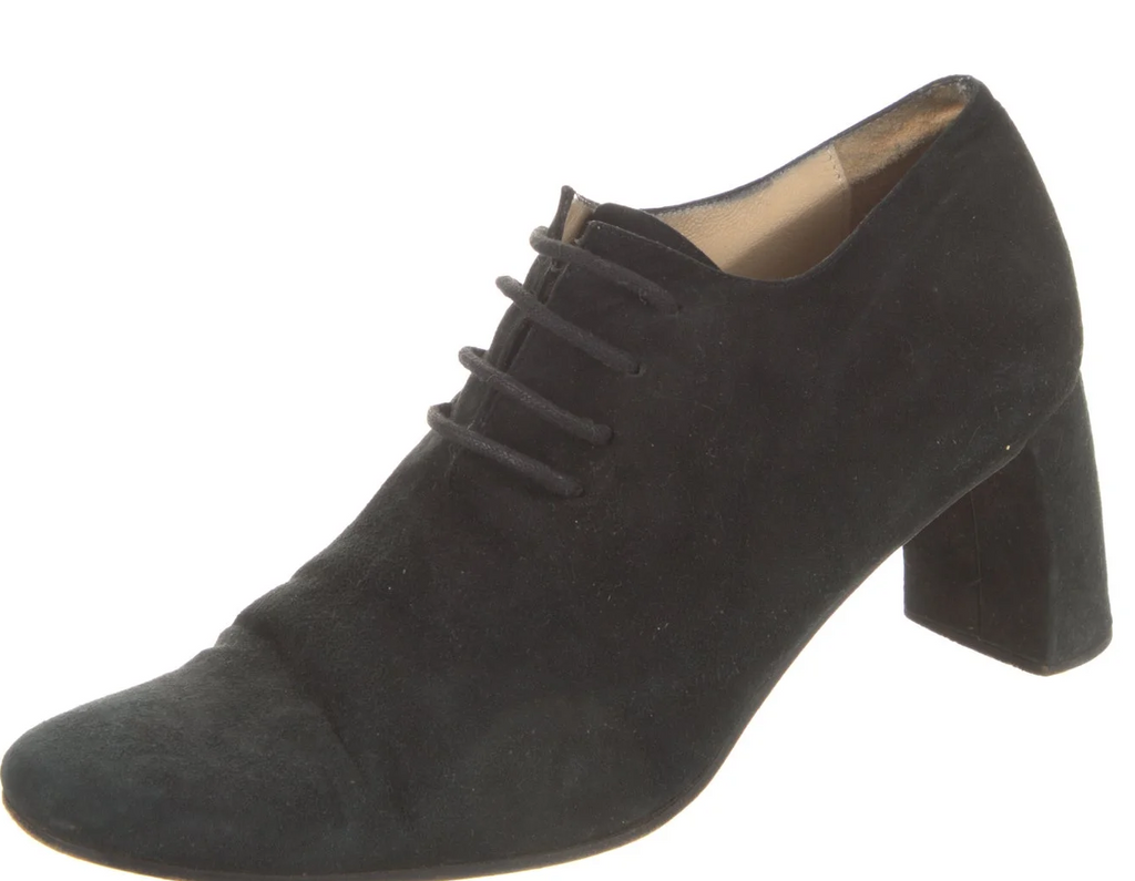 Ann Demeulemeester Belgium. Dark Gray Lace Up Suede Oxford Style Shoes