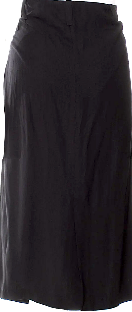 Ann Demeulemeester Belgium. Black Viscose/Wool Blend Midi Length Skirt