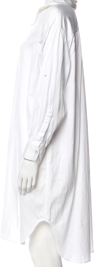 Ann Demeulemeester Belgium. White Cotton Knee-Length Dress
