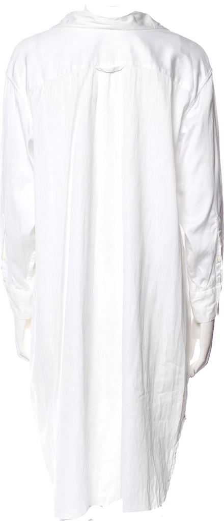 Ann Demeulemeester Belgium. White Cotton Knee-Length Dress