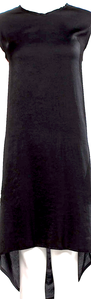 Ann Demeulemeester Belgium. Black Crew Neck Knee-Length Vintage Dress