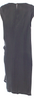 Ann Demeulemeester Belgium. Black Cupro Material Scoop Neck Knee-Length Dress