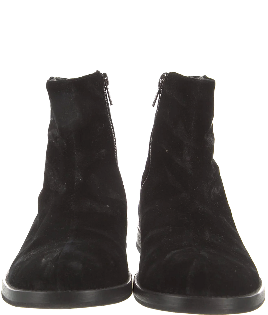Ann Demeulemeester Belgiium. Black Velvet Boots Women's Size: 9 | IT 39