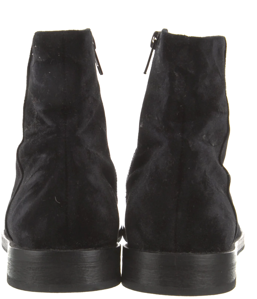 Ann Demeulemeester Belgiium. Black Velvet Boots Women's Size: 9 | IT 39