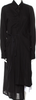 Ann Demeulemeester Belgium. Black Rayon Vintage 2010's Trench Coat