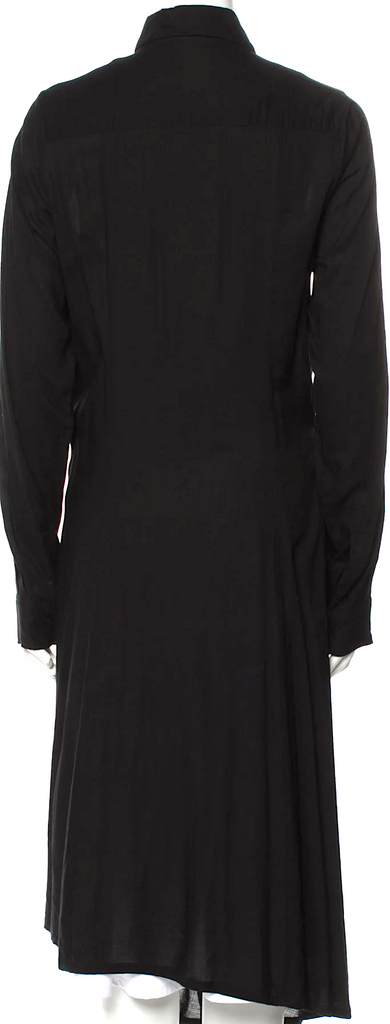 Ann Demeulemeester Belgium. Black Rayon Vintage 2010's Trench Coat