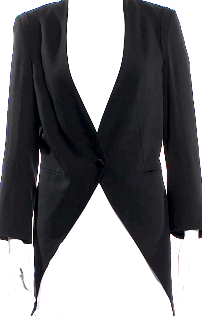 Ann Demeulemeester Belgium. Vintage 2000's Black Virgin Wool Blazer
