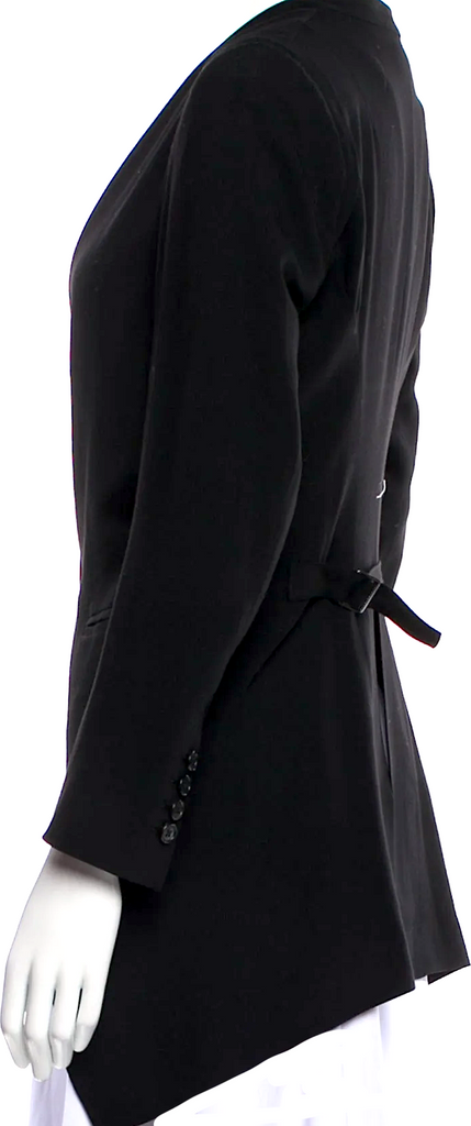 Ann Demeulemeester Belgium. Vintage 2000's Black Virgin Wool Blazer