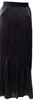 Ann Demeulemeester Belgium. Black Silk/Spandex 2010's Collection Vintage Midi Length Skirt