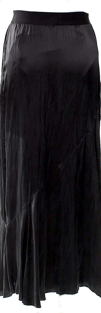 Ann Demeulemeester Belgium. Black Silk/Spandex 2010's Collection Vintage Midi Length Skirt