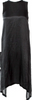 Ann Demeulemeester Belgium. Black Silk Midi Length Dress