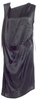 Ann Demeulemeester Belgium. Black Silk Knee-Length Dress