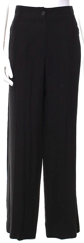 Ann Demeulemeester Belgium. Black Rayon Wide Leg Pants
