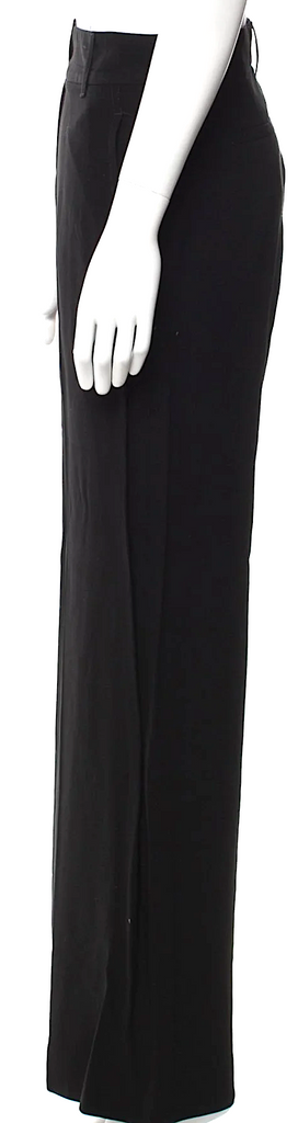 Ann Demeulemeester Belgium. Black Rayon Wide Leg Pants