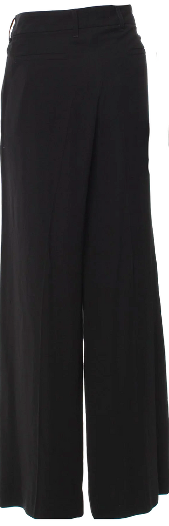 Ann Demeulemeester Belgium. Black Rayon Wide Leg Pants