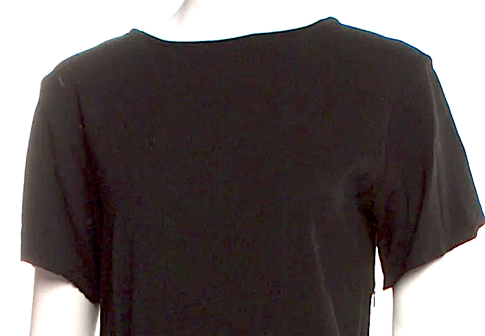 Ann Demeulemeester Belgium. Black Wool/Rayon blend Midi Length Dress