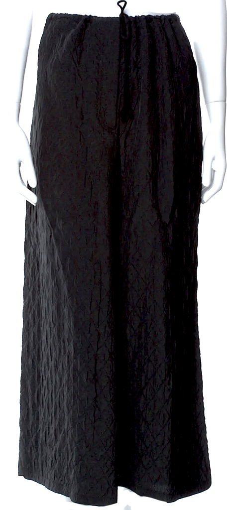 Ann Demeulemeester Belgium. Black Rayon/Virgin Wool Long Skirt