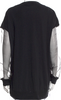 Ann Demeulemeester Belgium. Black Mesh Sleeves Long Tunic