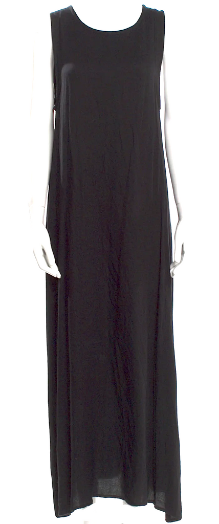Ann Demeulemeester Belgium. Black Rayon Long Dress