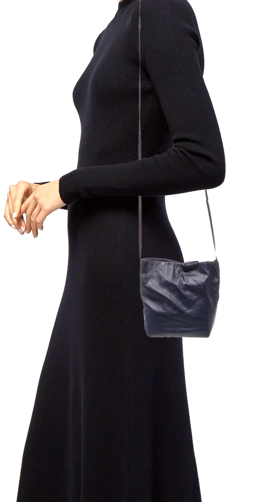 Ann Demeulemeester Belgium. Midnite Navy Leather Crossbody Bag