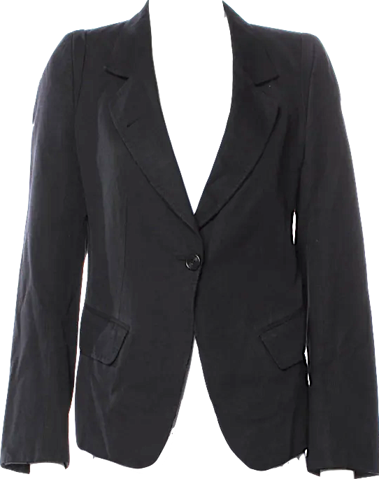 Ann Demeulemeester BELGIUM. Dark Grey Wool/Cotton Blend Blazer