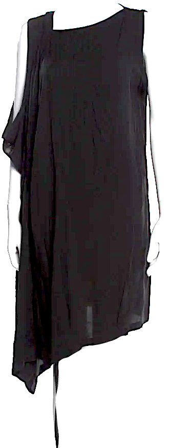Ann Demeulemeester Belgium. Grey Asymmetrical Midi Length Dress