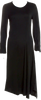 Ann Demeulemeester BELGIUM. Black Crew Neck Midi Length Dress