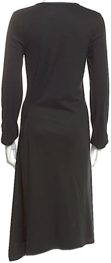 Ann Demeulemeester BELGIUM. Black Crew Neck Midi Length Dress