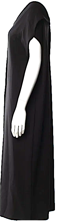 Ann Demeulemeester BELGIUM. Black/Blue Virgin Wool Midi Length Dress
